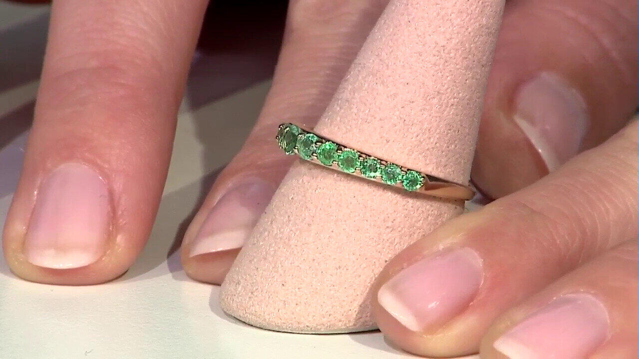 Video 9K Russian Emerald Gold Ring