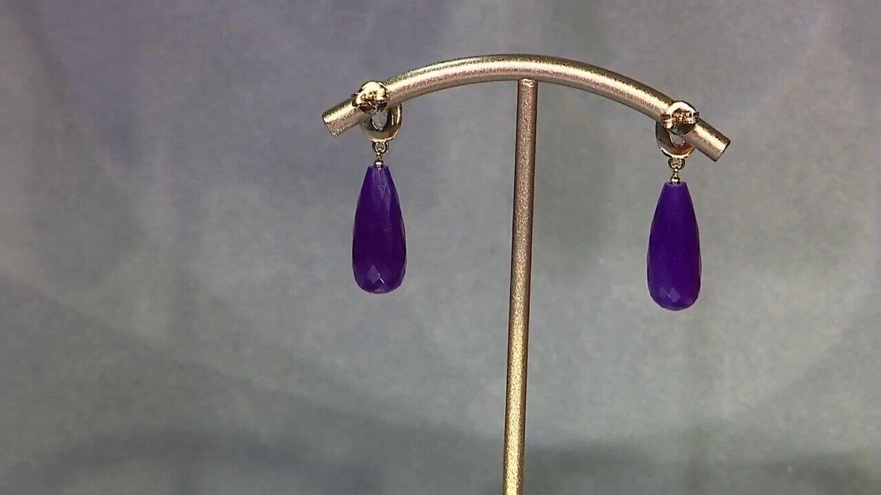 Video Pendientes en plata con Calcedonia morada