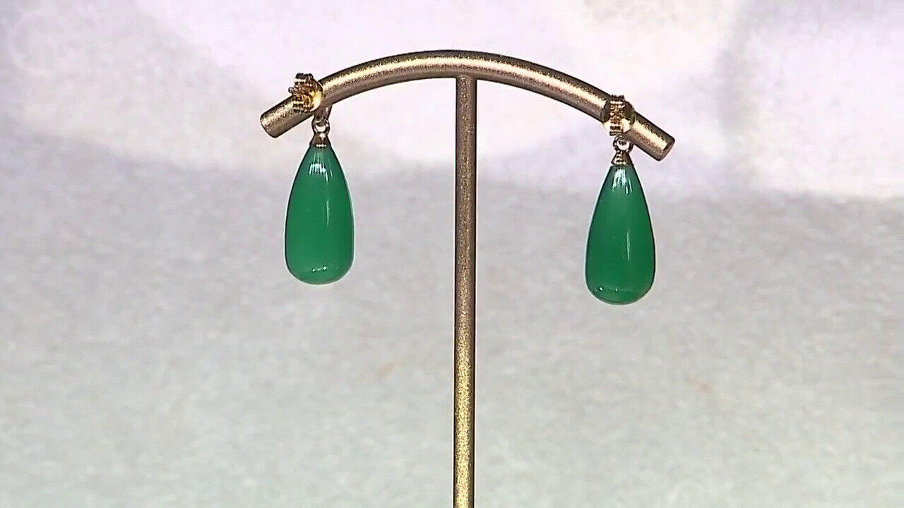 Video Pendientes en plata con Ágata verde