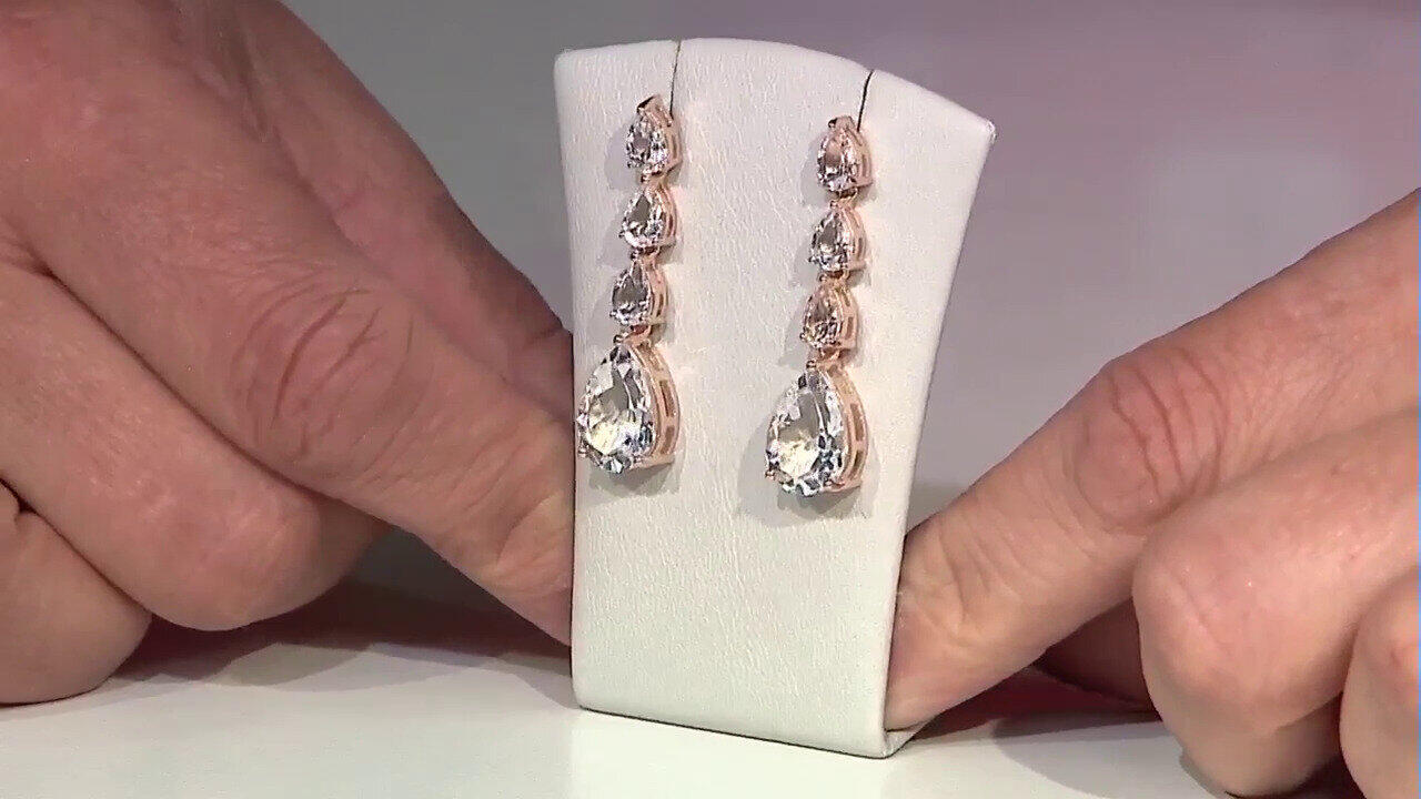Video Orecchini in argento con Topazio Bianco
