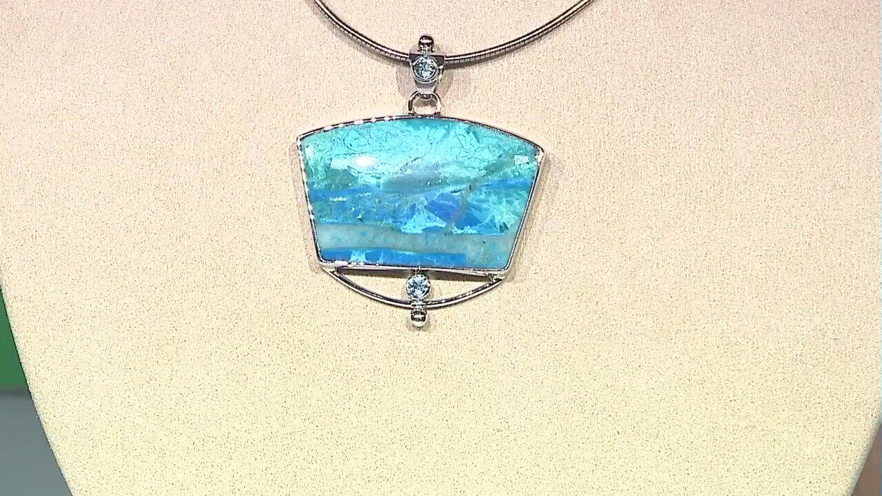 Video Pendentif en argent et Opale d'Atacama (Bali Barong)