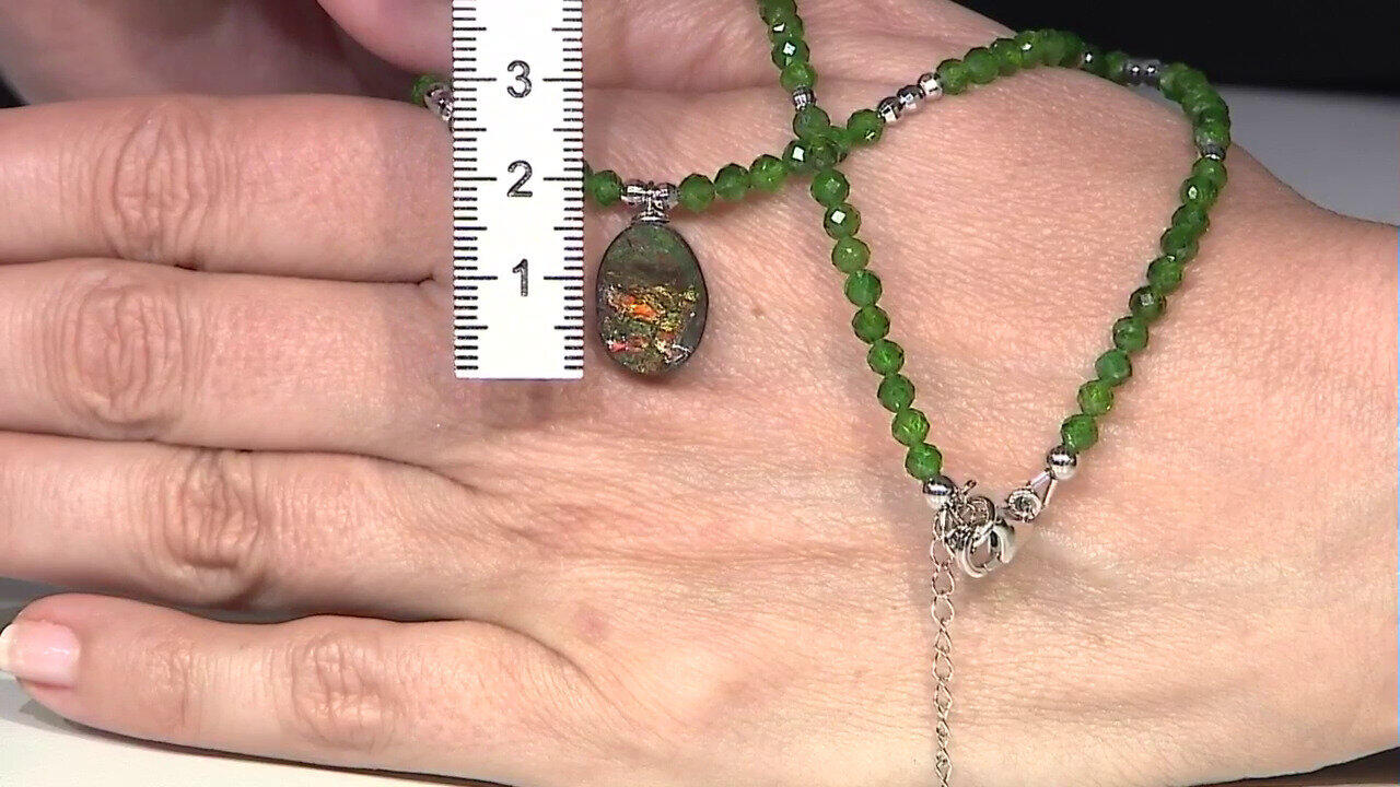 Video Collar en plata con Ammolita