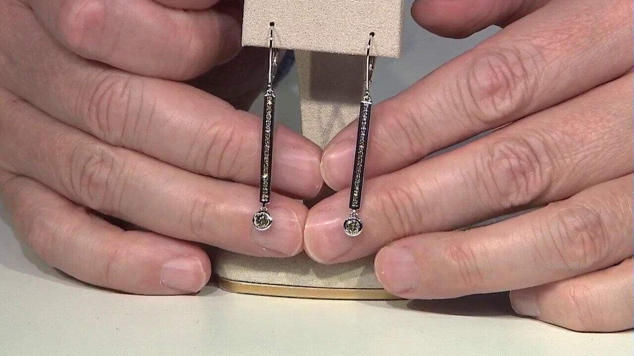 Video Orecchini in oro con Diamante Champagne I2 (KM by Juwelo)