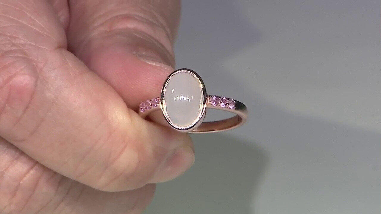 Video Bague en argent et Pierre de Lune blanche (KM by Juwelo)