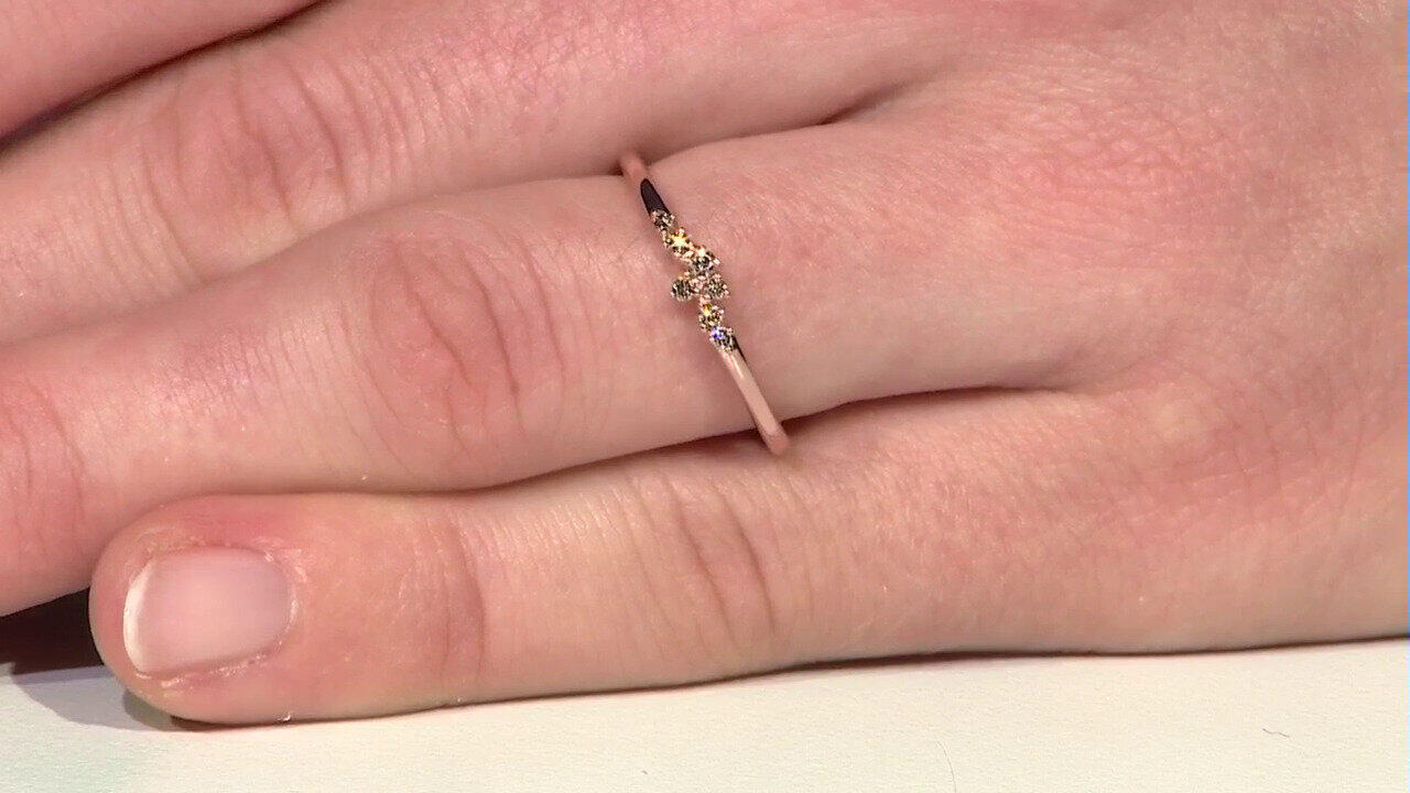 Video Gouden ring met een SI1 Argyle Rose De France Diamant (Annette)