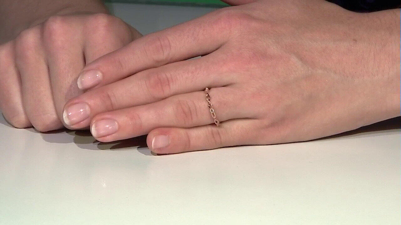 Video Gouden ring met een SI1 Argyle Rose De France Diamant (Annette)