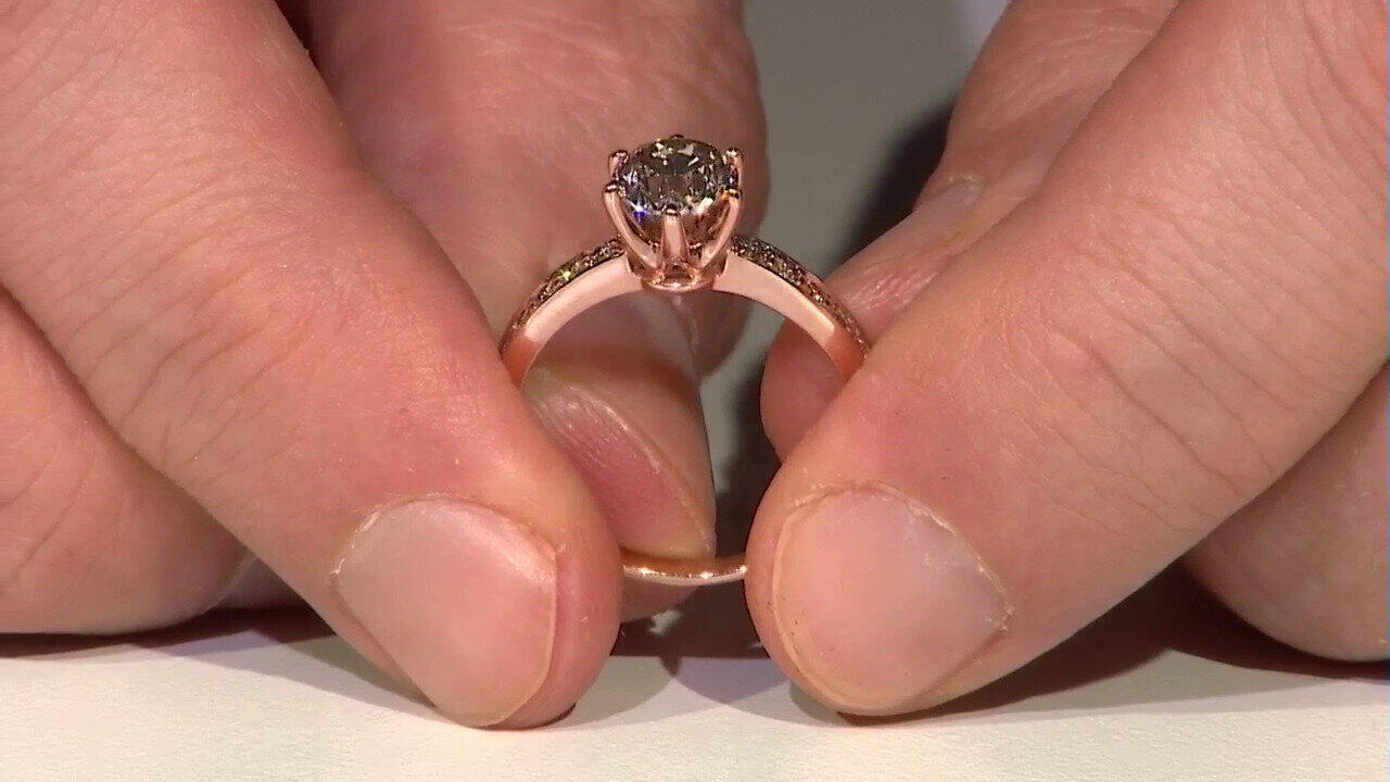 Video Anello in oro con Diamante Rose de France VS1 di Argyle (Annette)