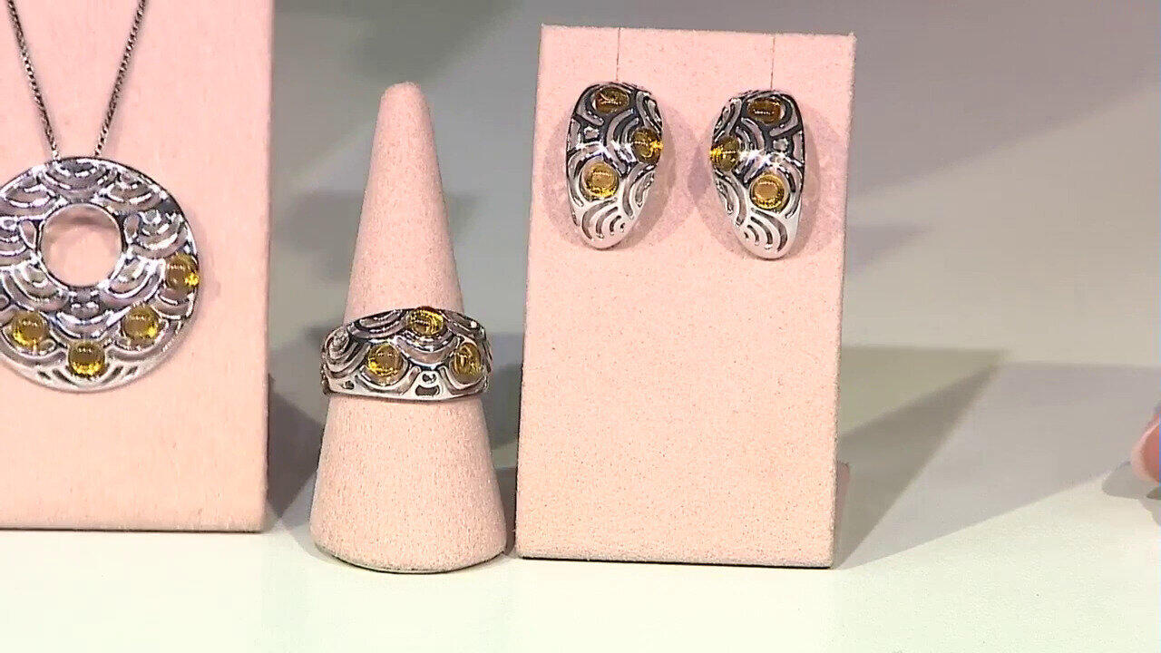 Video Boucles d'oreilles en argent et Ambre baltique couleur citron (dagen)
