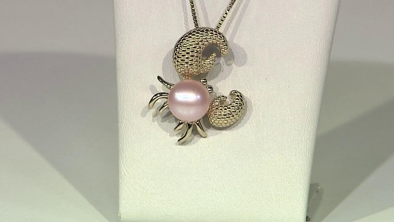 Video Pendentif en argent et Perle de culture d'eau douce pourpre (TPC)