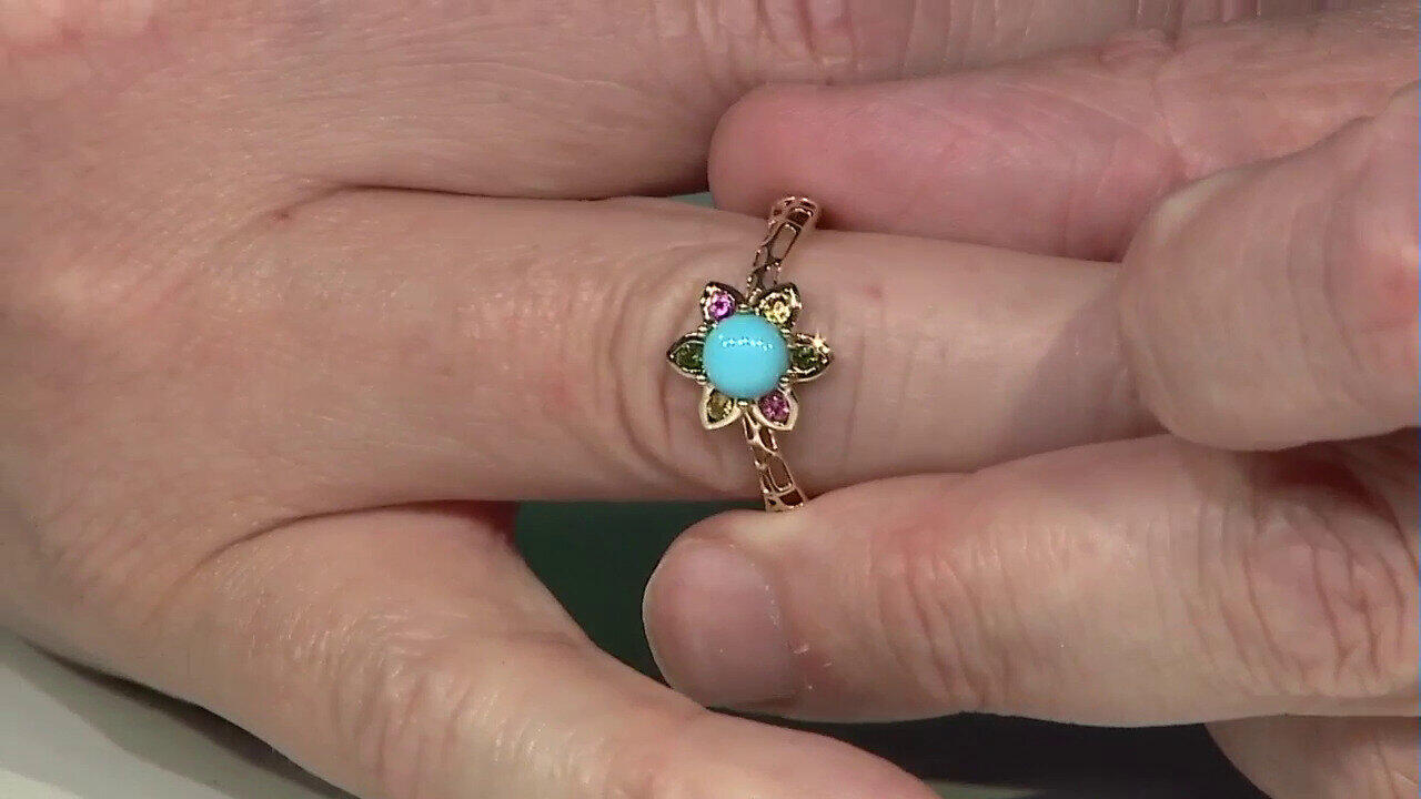 Video Anello in oro con Turchese Sleeping Beauty (Ornaments by de Melo)
