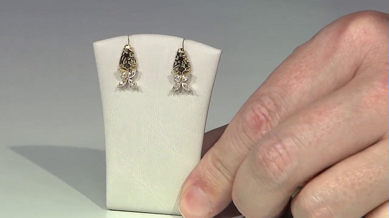 Video Boucles d'oreilles en or et Zircon (Ornaments by de Melo)