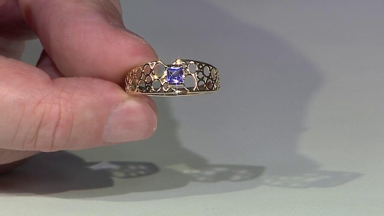 Video Bague en or et Tanzanite AAA (Ornaments by de Melo)