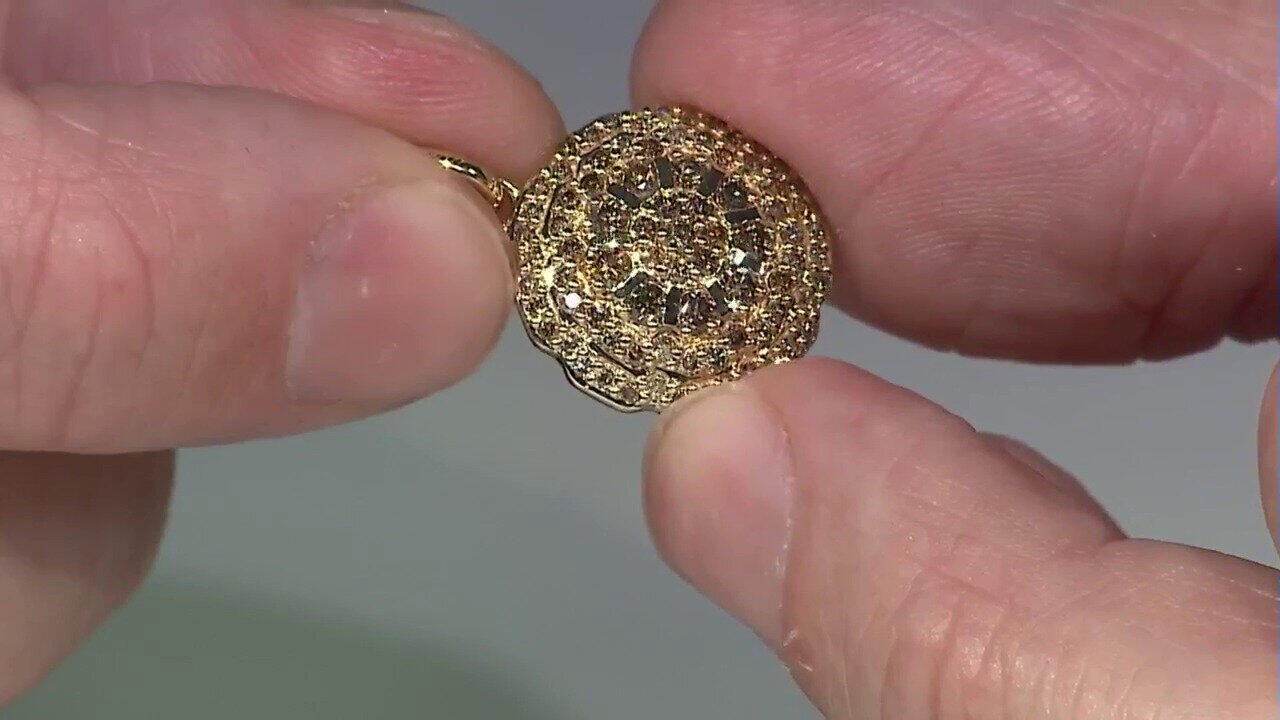 Video Colgante en oro con Diamante champán I2 (de Melo)