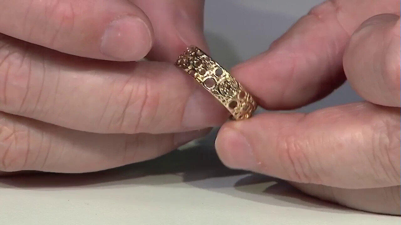 Video Bague en or et Diamant champagne I2 (Ornaments by de Melo)