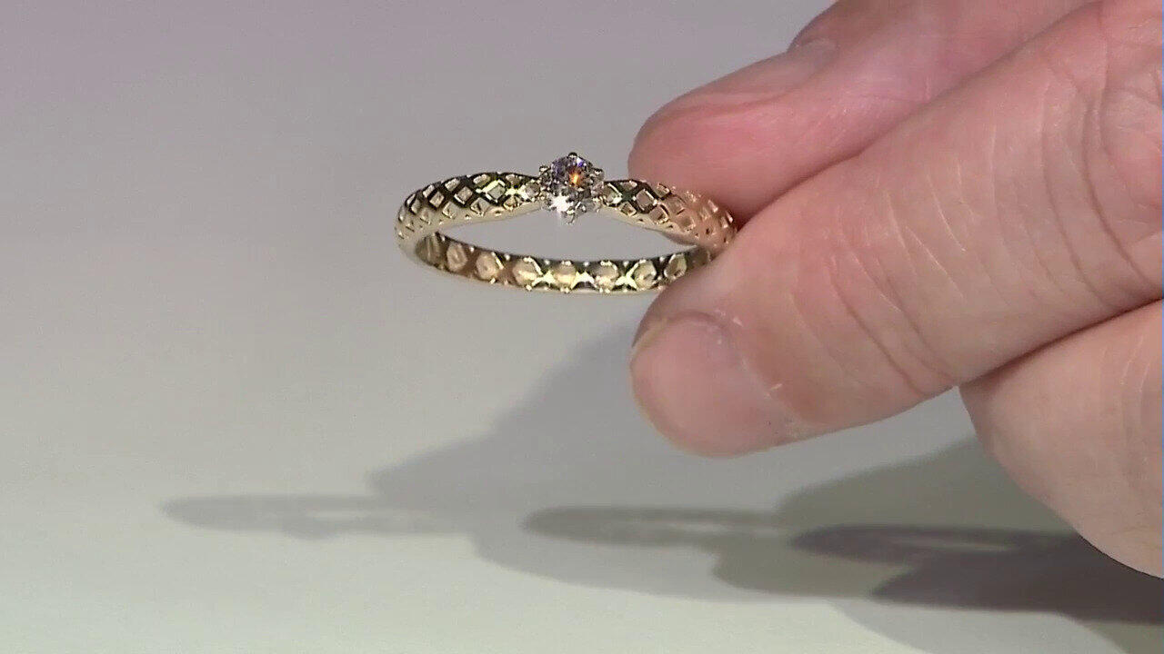 Video Bague en or et Diamant champagne I2 (Ornaments by de Melo)