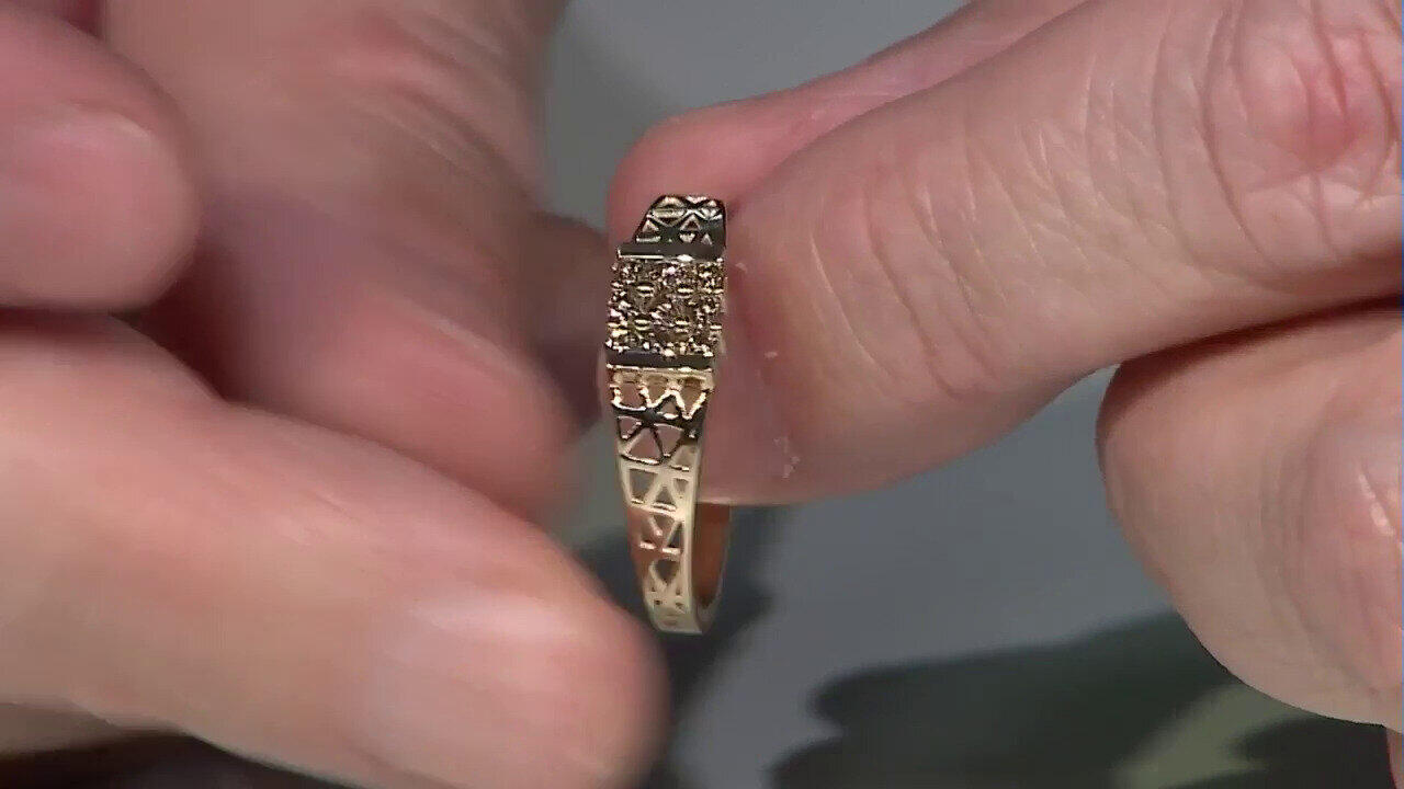 Video Anello in oro con Diamante Champagne I2 (Ornaments by de Melo)