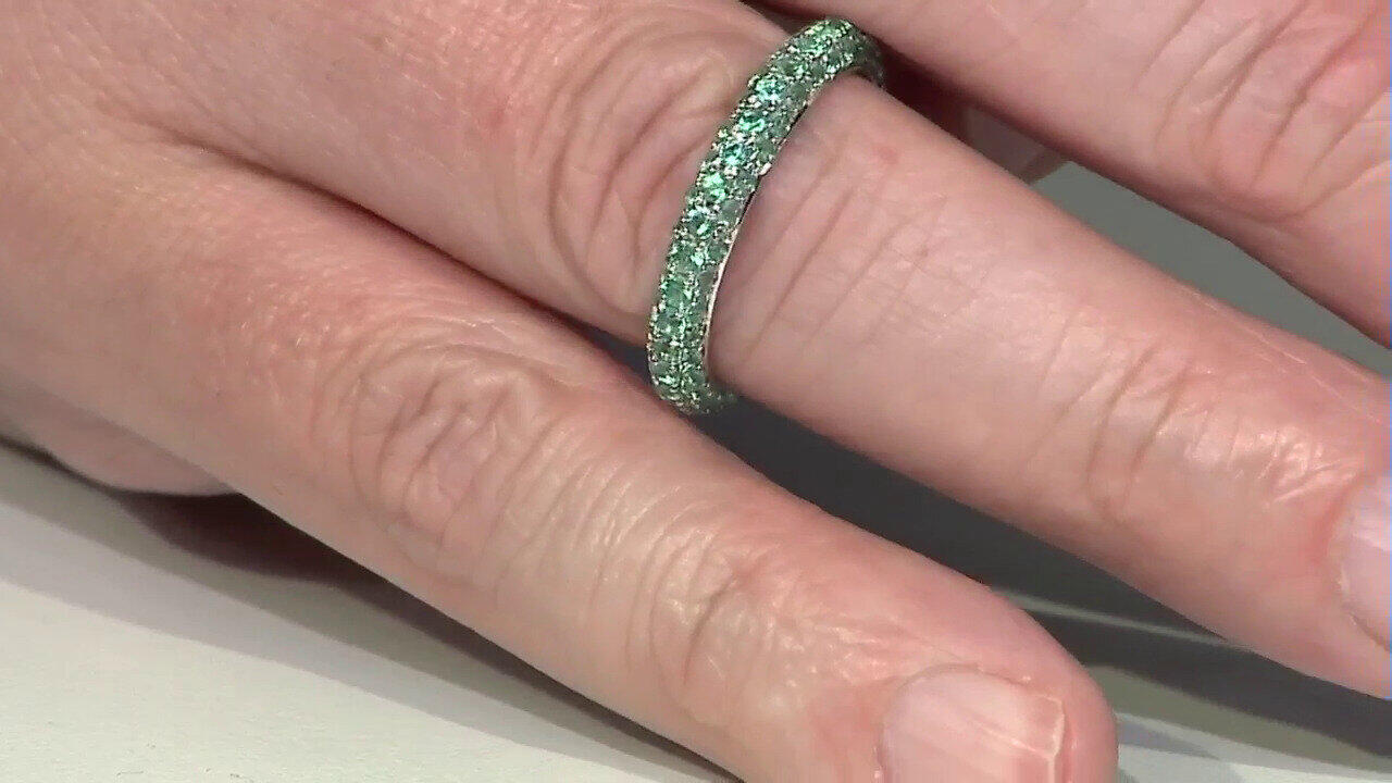 Video Bague en or et Emeraude de Zambie AAA (de Melo)