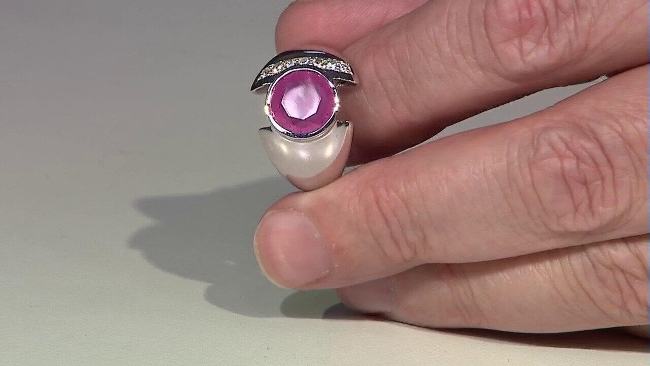 Video Anello in argento con Zaffiro Rosa del Madagascar (de Melo)