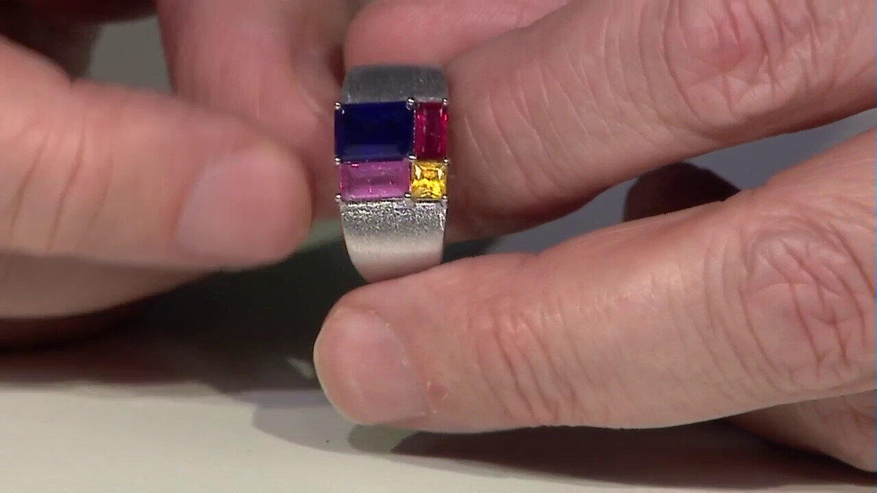 Video Anello in argento con Zaffiro Blu del Madagascar (de Melo)