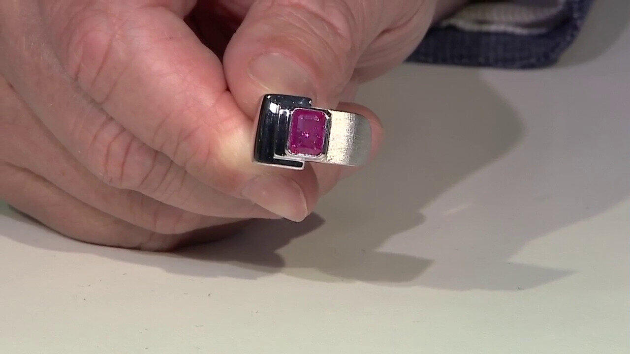 Video Bague en argent et Saphir rose de Madagascar (de Melo)