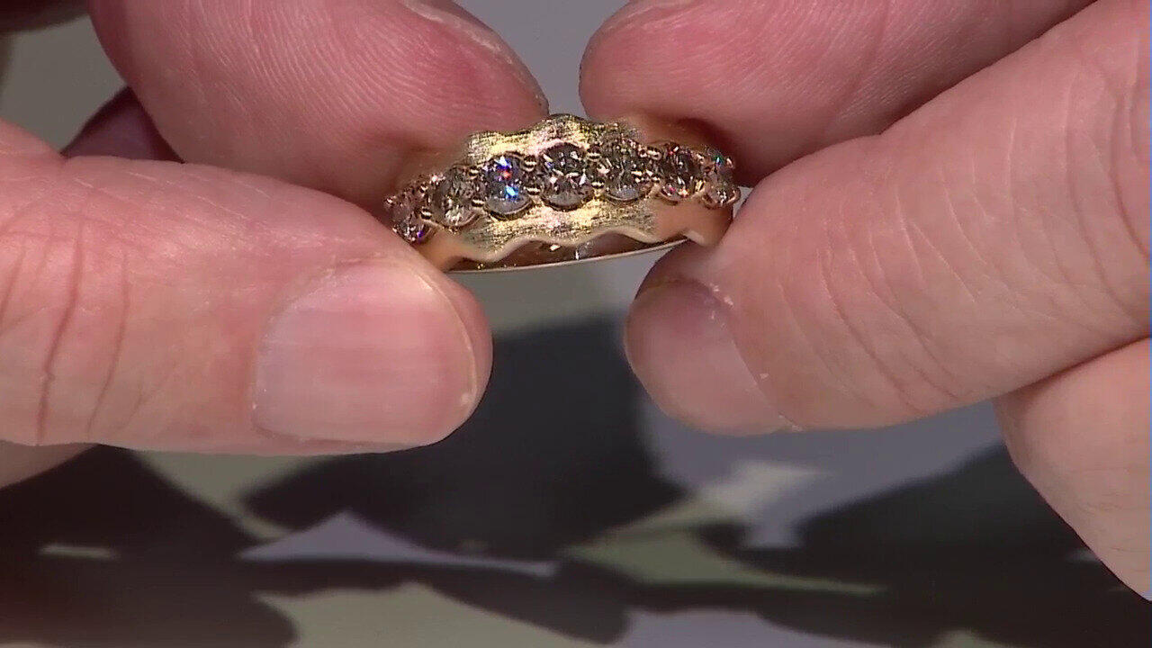 Video Bague en or et Diamant champagne I2 (de Melo)