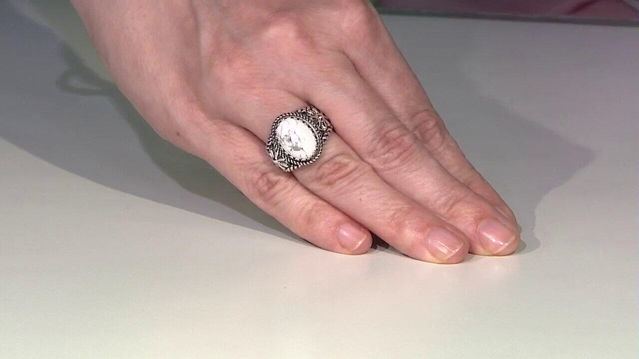 Video Bague en argent et Howlite (Desert Chic)