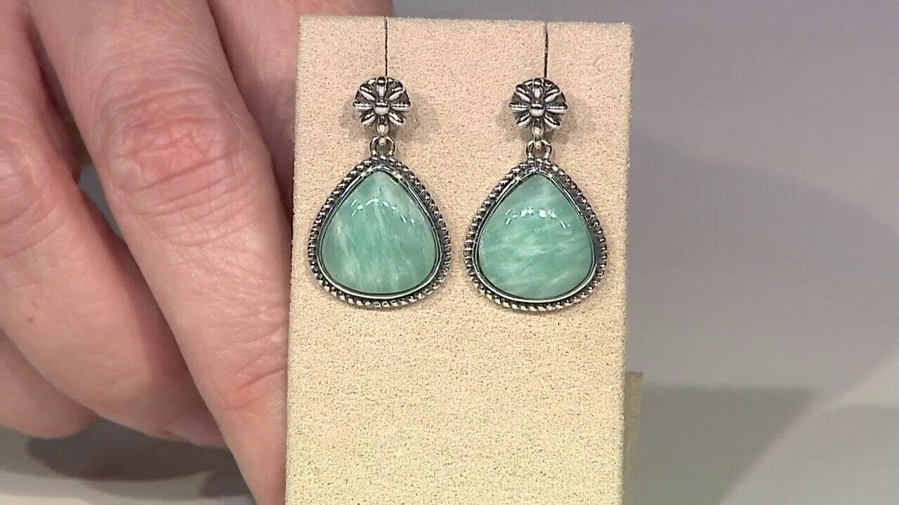 Video Orecchini in argento con Amazzonite (Desert Chic)