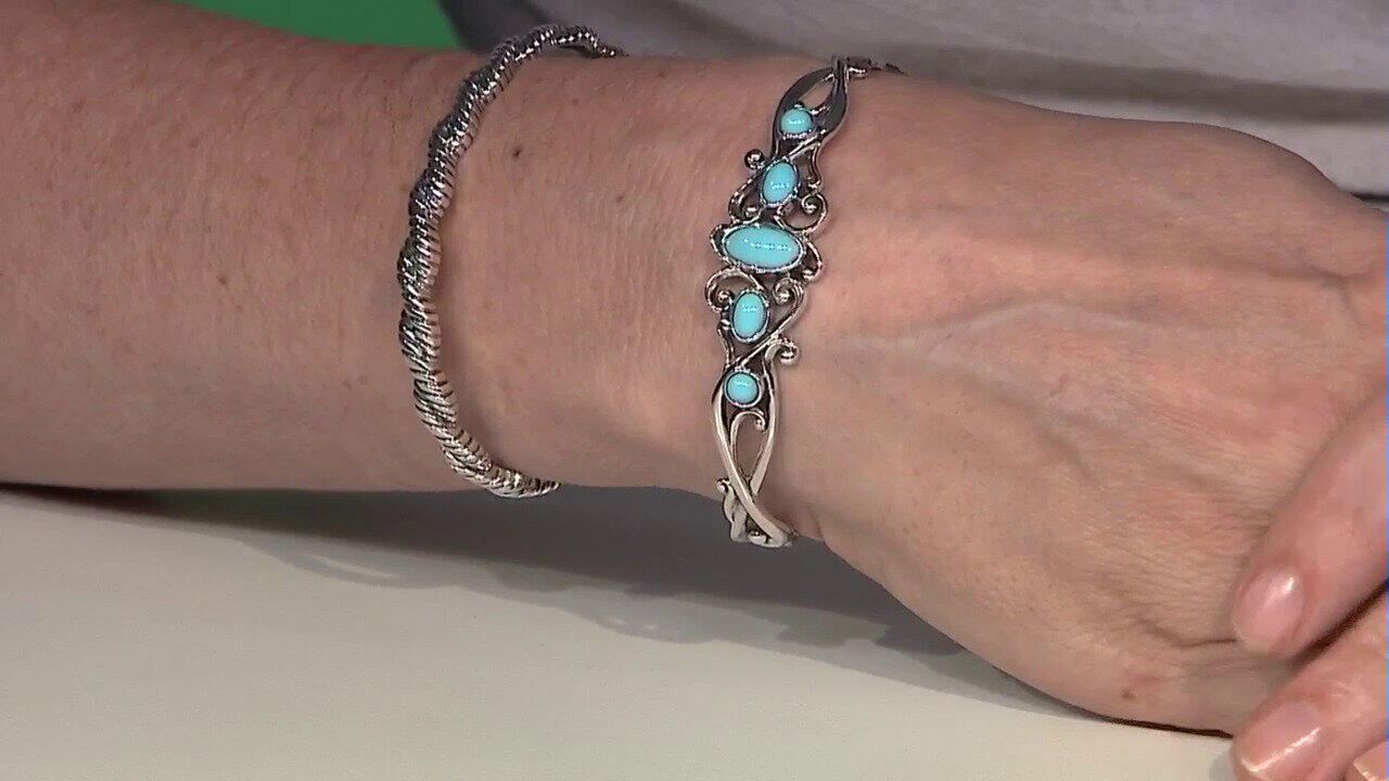 Video Bracelet en argent et Turquoise Sleeping Beauty (Desert Chic)
