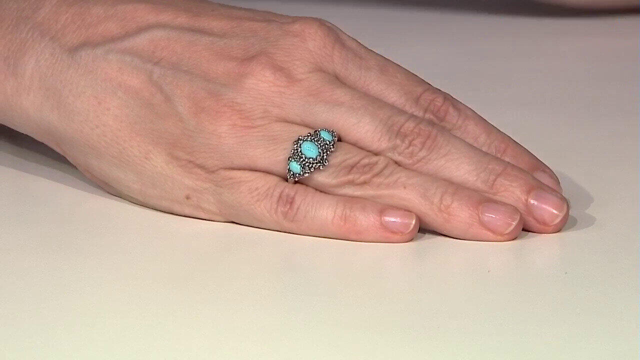 Video Anello in argento con Turchese Sleeping Beauty (Desert Chic)