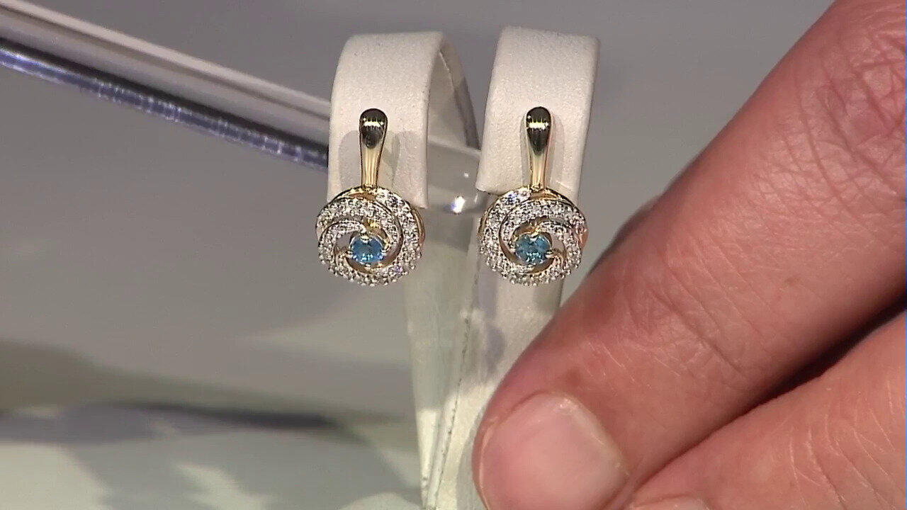 Video Boucles d'oreilles en or et Haüyne