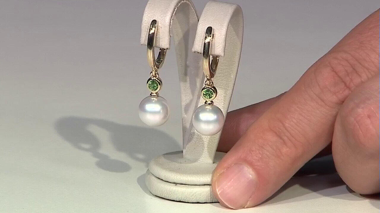 Video Boucles d'oreilles en or et Perle blanche des mers du sud (Michelle Albala)