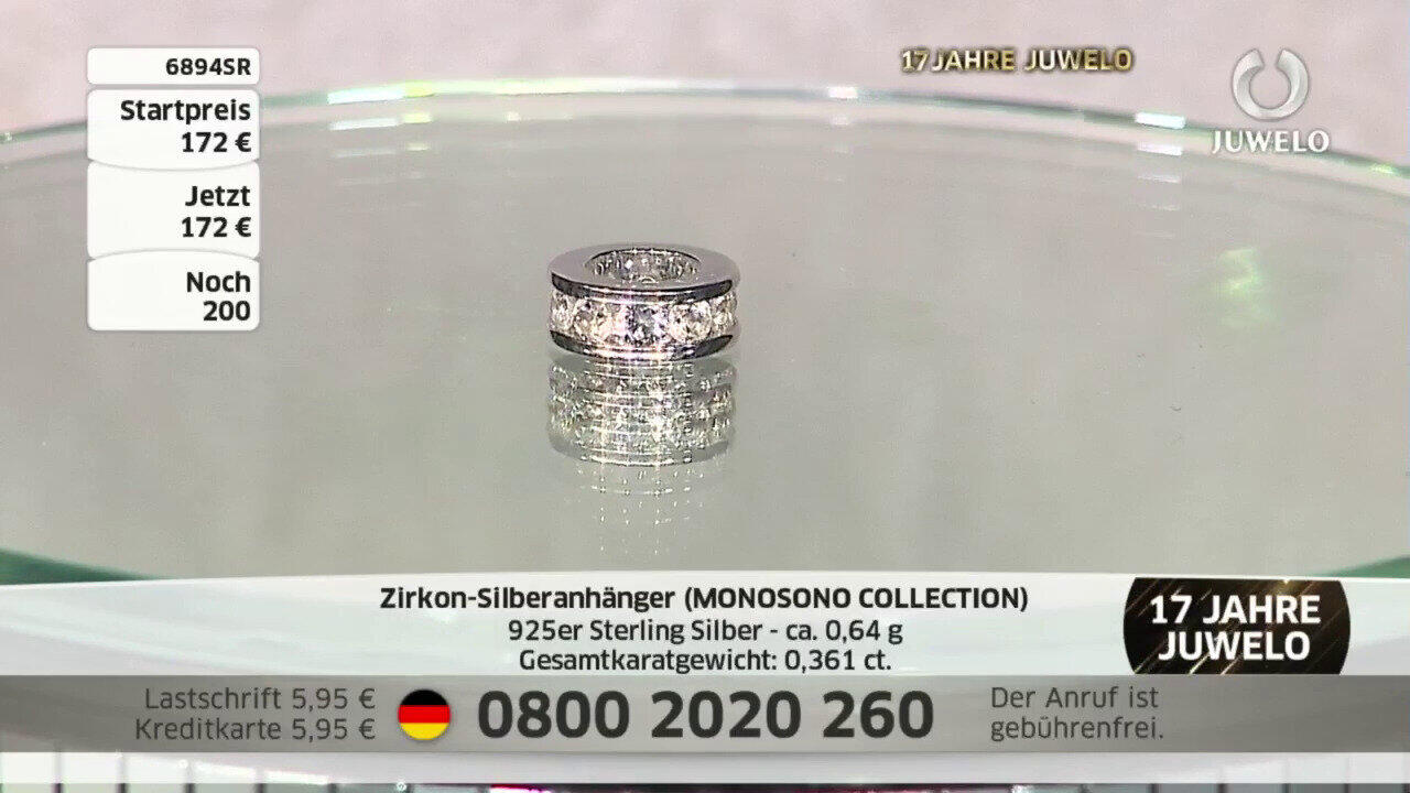 Video Zilveren hanger met zirkonen (MONOSONO COLLECTION)