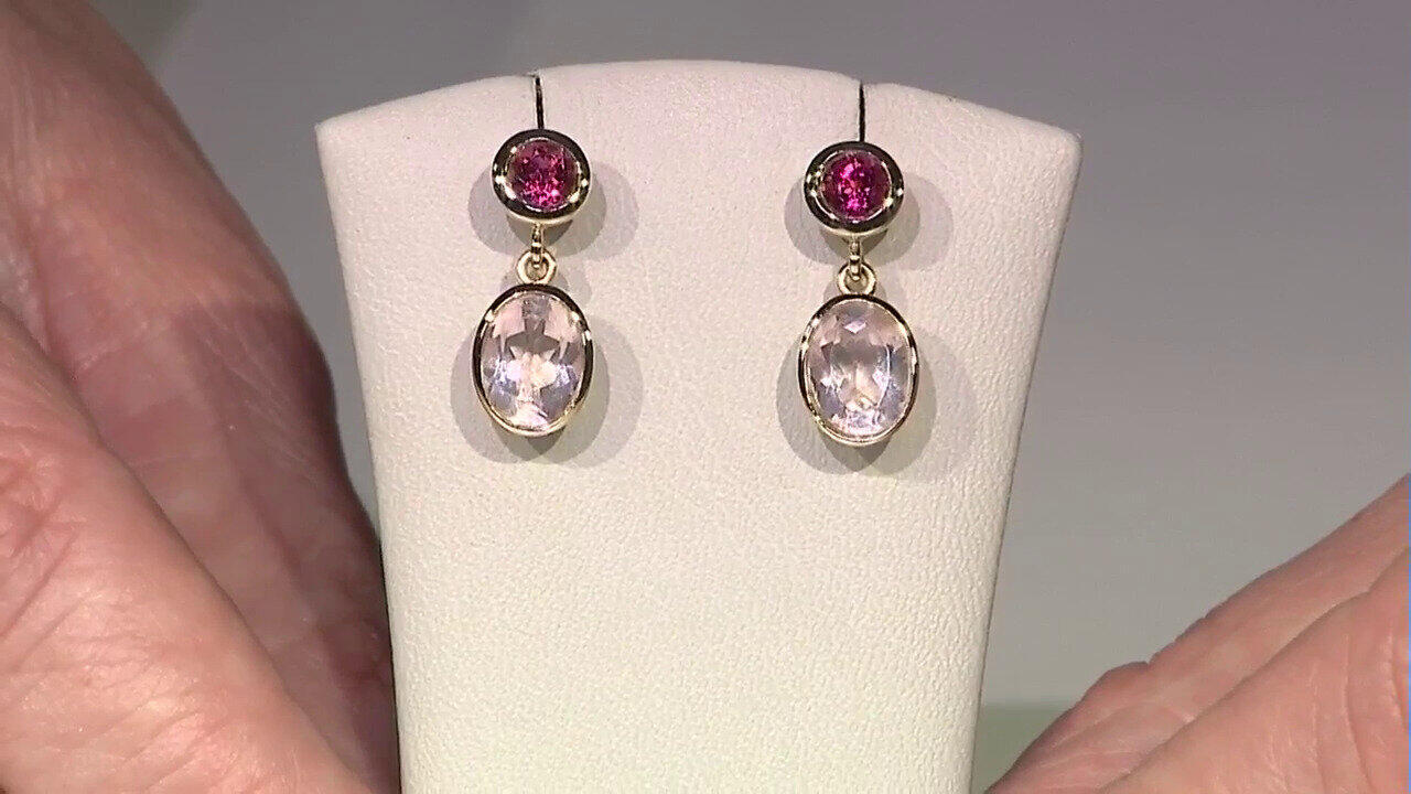 Video Boucles d'oreilles en or et Quartz rose (CUSTODANA)