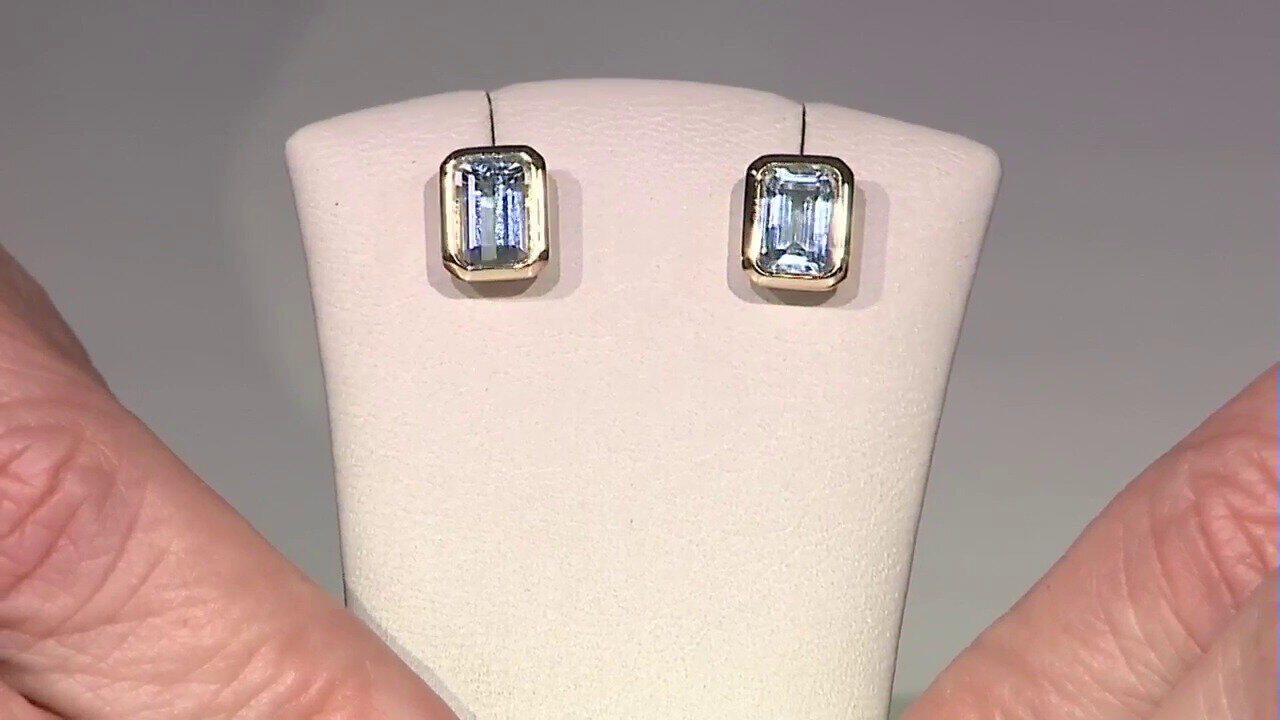 Video Boucles d'oreilles en or et Aigue-Marine Santa Maria (CUSTODANA)
