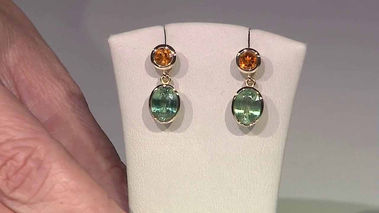 Video Boucles d'oreilles en or et Kyanite Menthe (CUSTODANA)