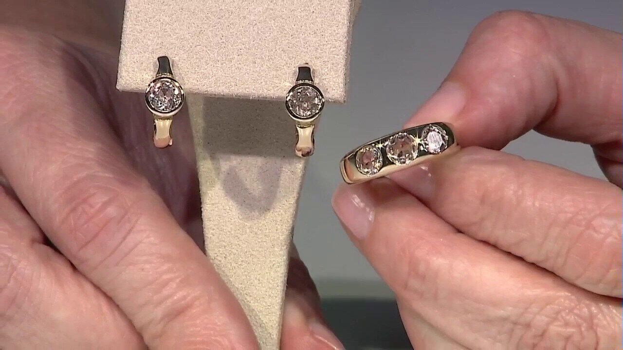 Video Boucles d'oreilles en or et Diaspore à couleur changeante (CUSTODANA)