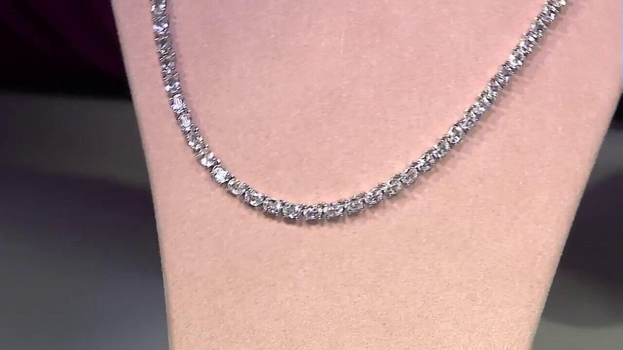Video Collar en plata con Topacio blanco
