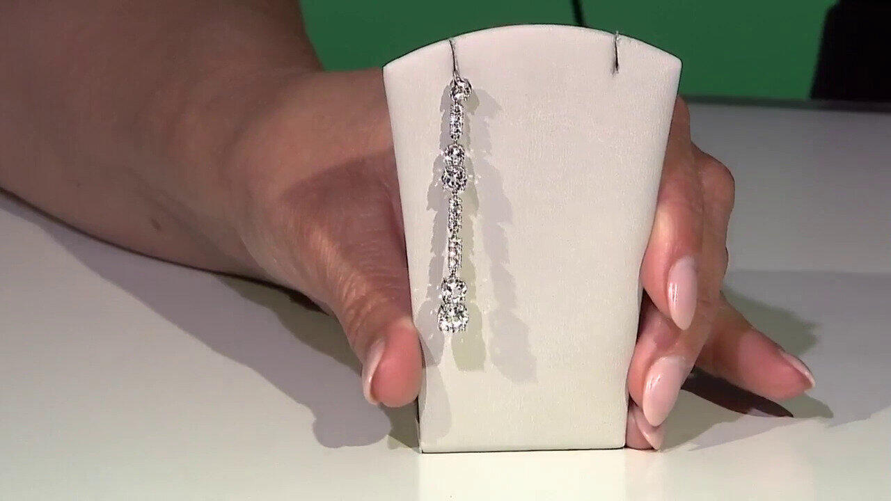 Video Boucles d'oreilles en argent et Topaze blanche (Adela Silber)