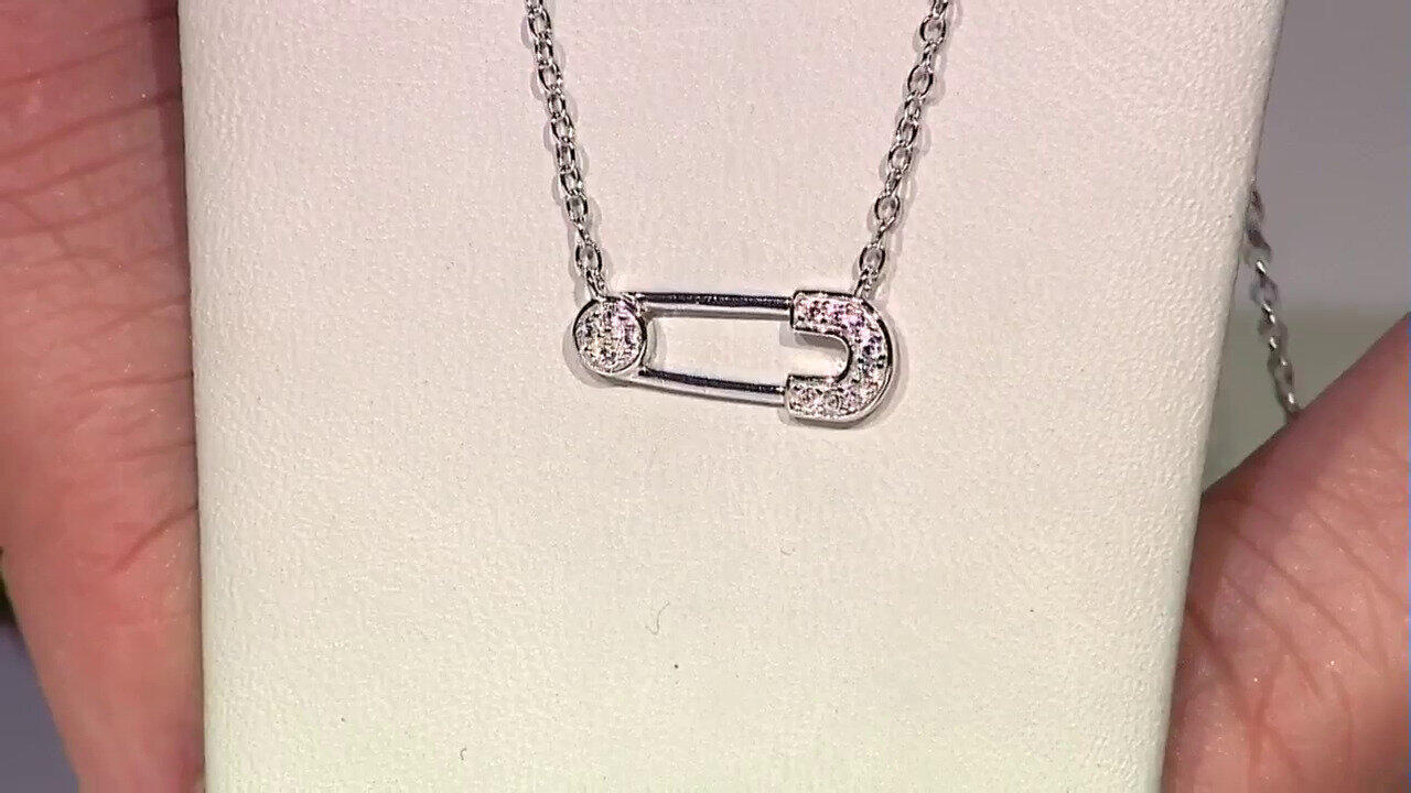 Video Collana in argento con Zircone (Adela Silber)