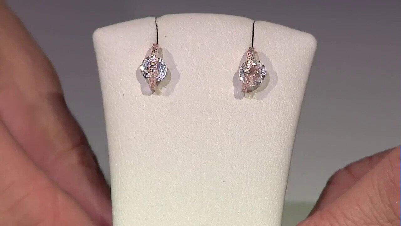 Video Boucles d'oreilles en argent et Topaze blanche (Adela Silber)