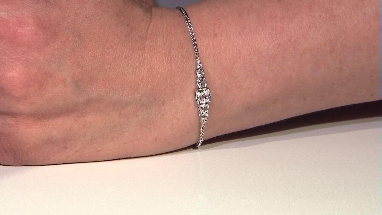 Video Brazalete en plata con Topacio blanco (Adela Silber)