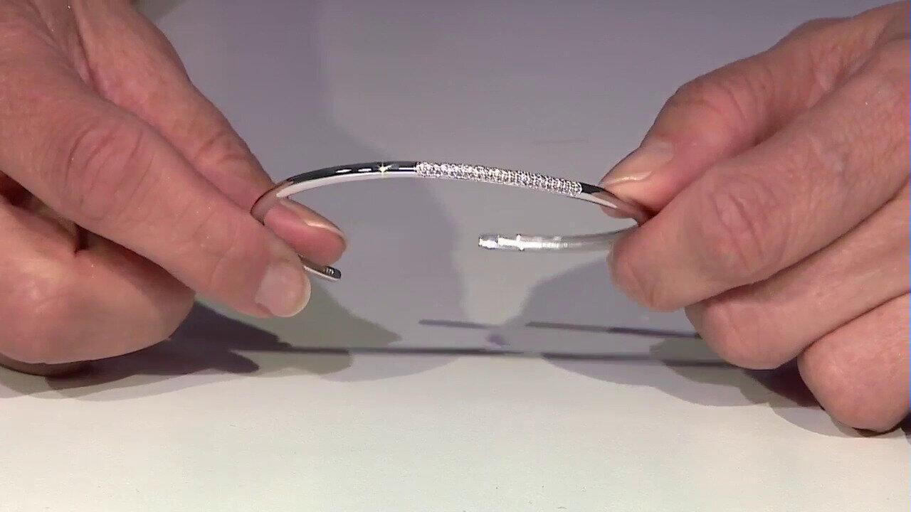 Video Bracciale in argento con Zircone (Adela Silber)