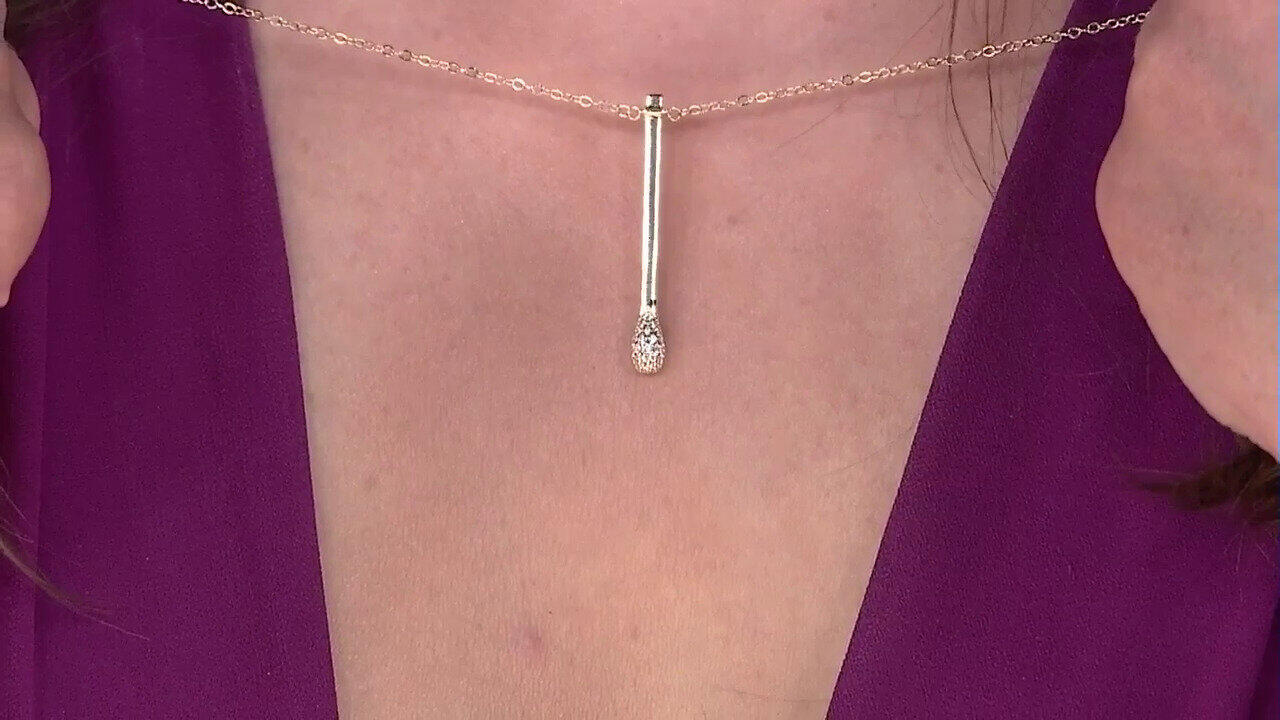 Video Collana in argento con Zircone (Adela Silber)