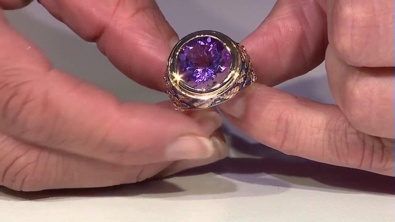 Video Bague en argent et Améthyste Rose de France (Adela Silber)