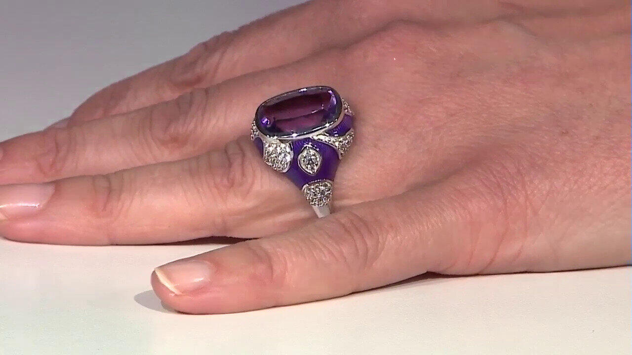 Video Zilveren ring met een lavendel amethist (Adela Silber)
