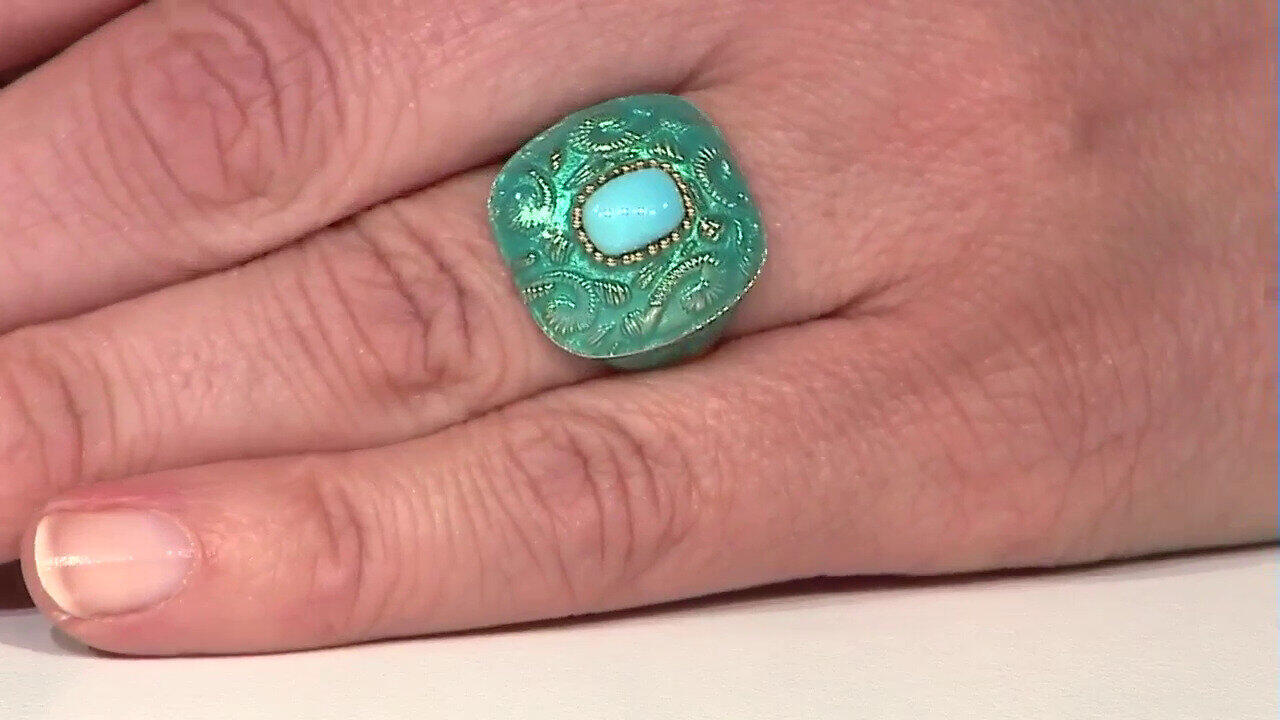 Video Bague en argent et Turquoise Sleeping Beauty (Adela Silber)