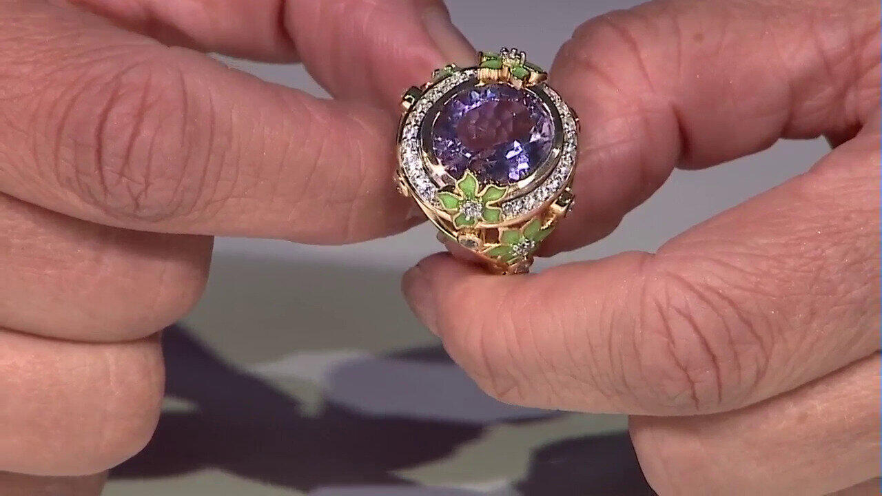 Video Bague en argent et Améthyste Rose de France (Adela Silber)