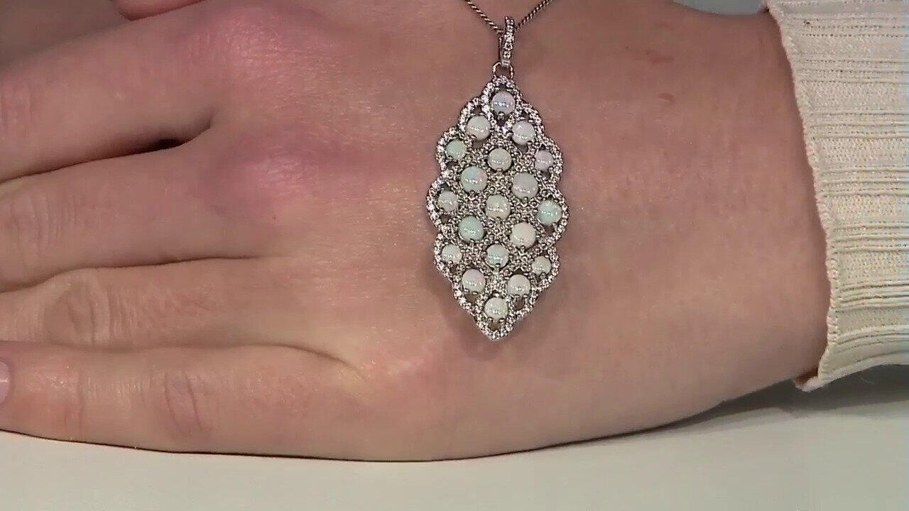 Video Pendentif en argent et Opale d'Australie