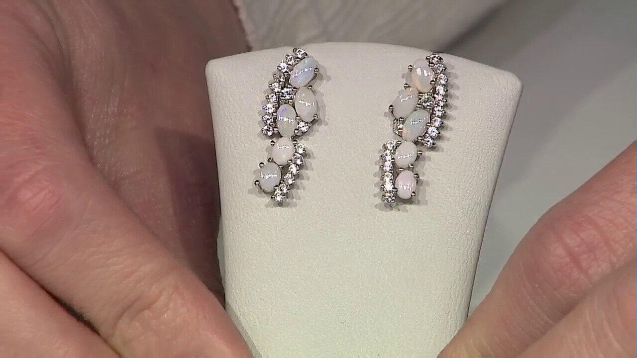 Video Boucles d'oreilles en argent et Opale d'Australie