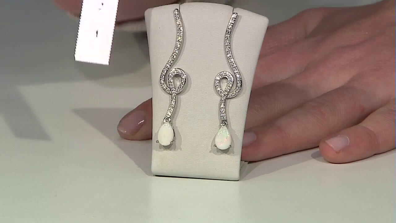 Video Boucles d'oreilles en argent et Opale d'Australie